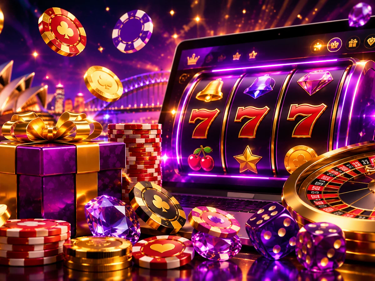 หน้าจอเกมสล็อตพร้อมรีลและสัญลักษณ์สีสันสดใส