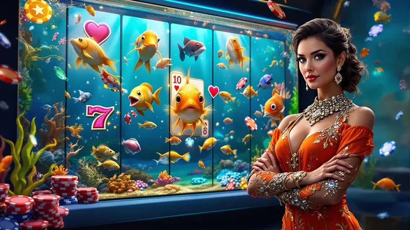 รีลเกมสล็อตห้ารีลแสดงสัญลักษณ์ไวลด์และสแกตเทอร์